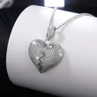 European and American popular jewelry light luxury style broken heart pendant necklace full of diamonds and zircon love necklace