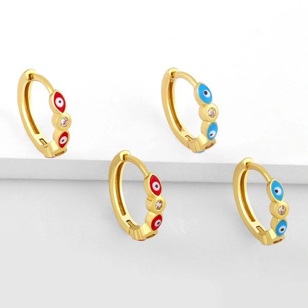 Clearance earrings for women micro-inlaid zircon eyes devil eye jewelry European and American oil drop earrings erx90