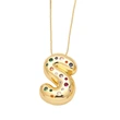 AS jewelry 26 English letters necklace gold-plated inlaid colored zircon clavicle chain nkb070