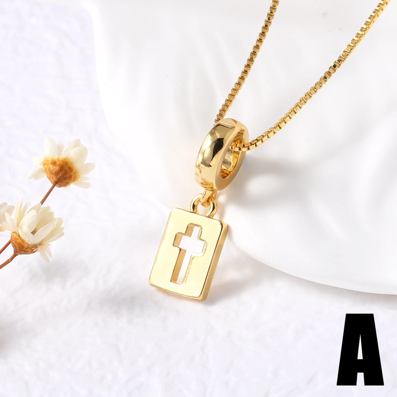 AS jewelry hot selling elephant cross fe necklace female copper plated 18k gold clavicle chain nks97