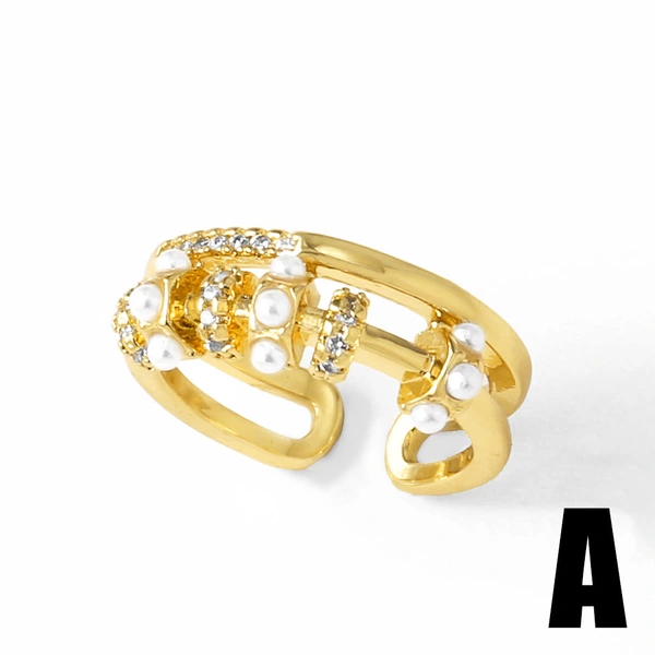 AS jewelry new hot selling chrysanthemum ring female copper plated 18k gold love heart shaped zircon ring rin64