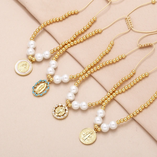 AS jewelry hot selling Virgin Mary pendant bracelet gold-plated zircon bracelet bre01