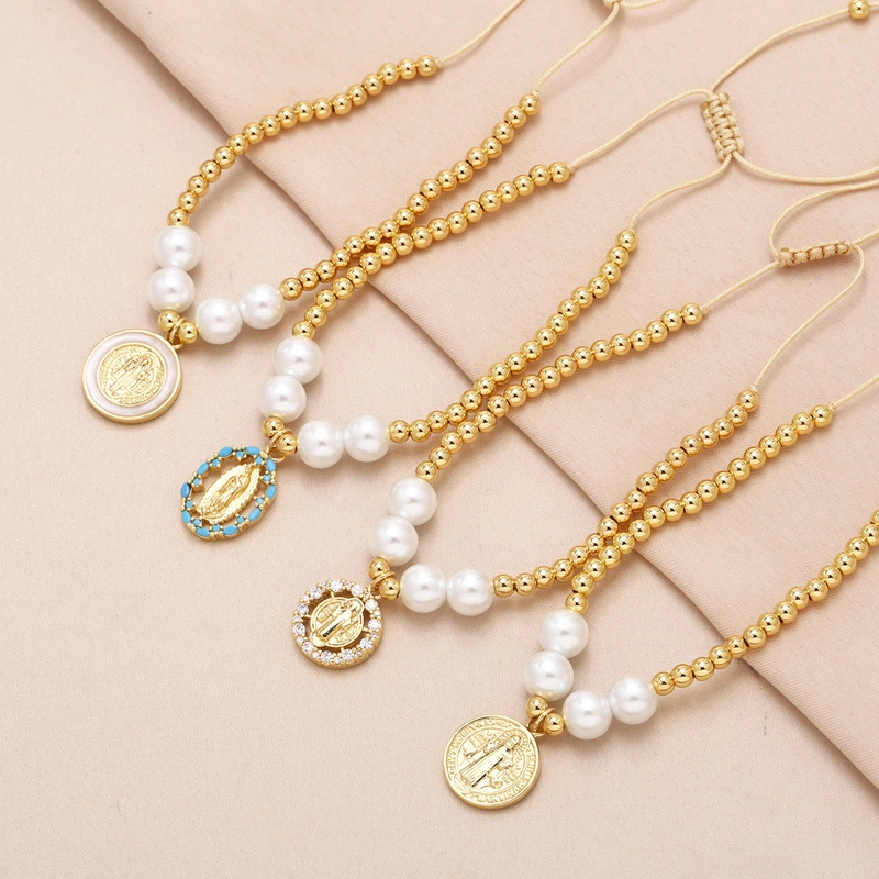 AS jewelry hot selling Virgin Mary pendant bracelet gold-plated zircon bracelet bre01