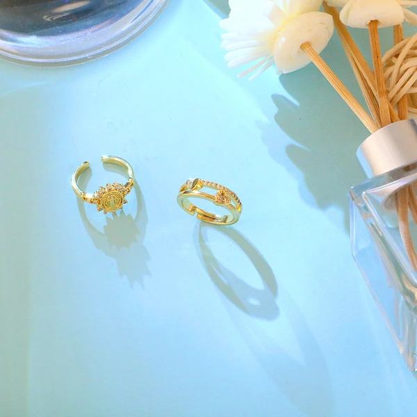 Clearance European and American trendy rings creative niche design Virgin Mary index finger ring love zircon ring rik63