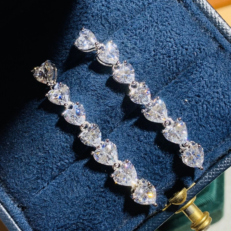 Love long chain shiny earrings for women inlaid with zircon fashionable girl earrings popular ultra-thin gift