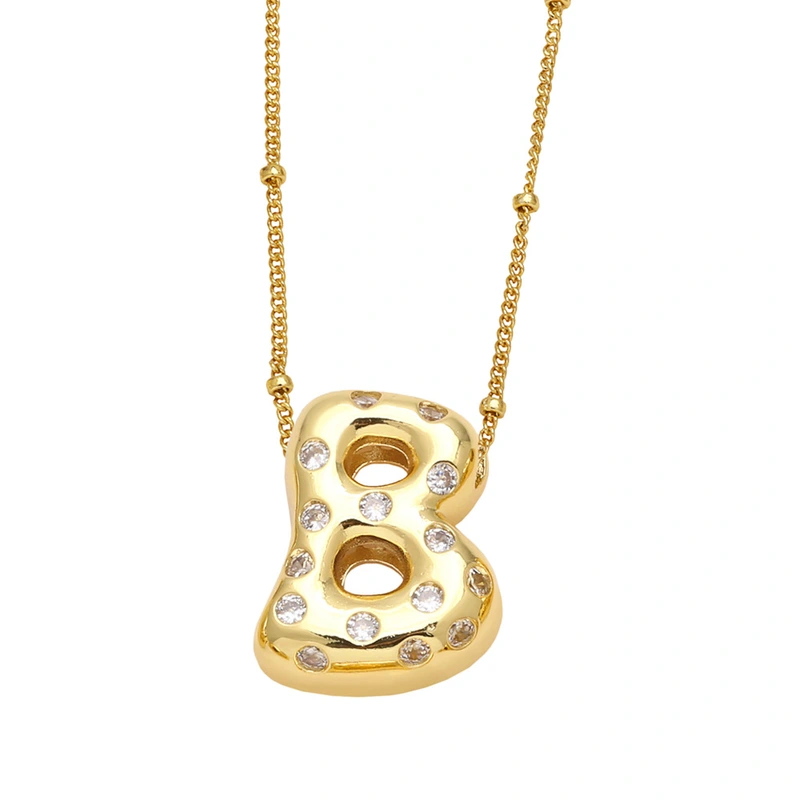 AS jewelry new fat 26 English letters pendant necklace gold-plated zircon clavicle chain nkq97