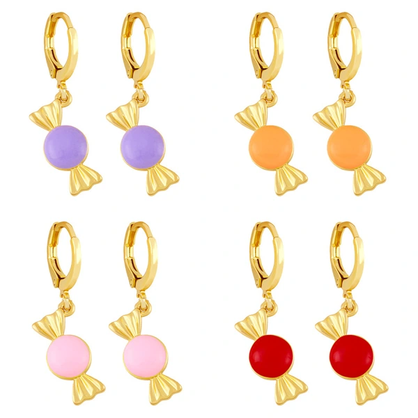 Clearance European and American candy oil drop earrings Internet celebrity niche design simple temperament earrings earrings erx97