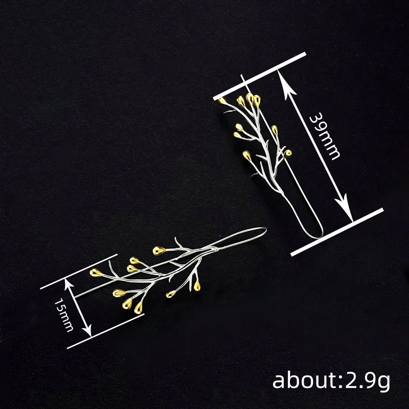  Forest metal pastoral style earrings for women, oil painting, small fresh accessories, forest leaf and flower accessories