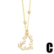 European and American micro-inlaid zircon heart-shaped pendant necklace style fashionable temperament clavicle chain necklace nks86