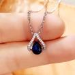 New pendant classic royal blue teardrop pear-shaped necklace elegant ladies Valentine's Day gift wholesale