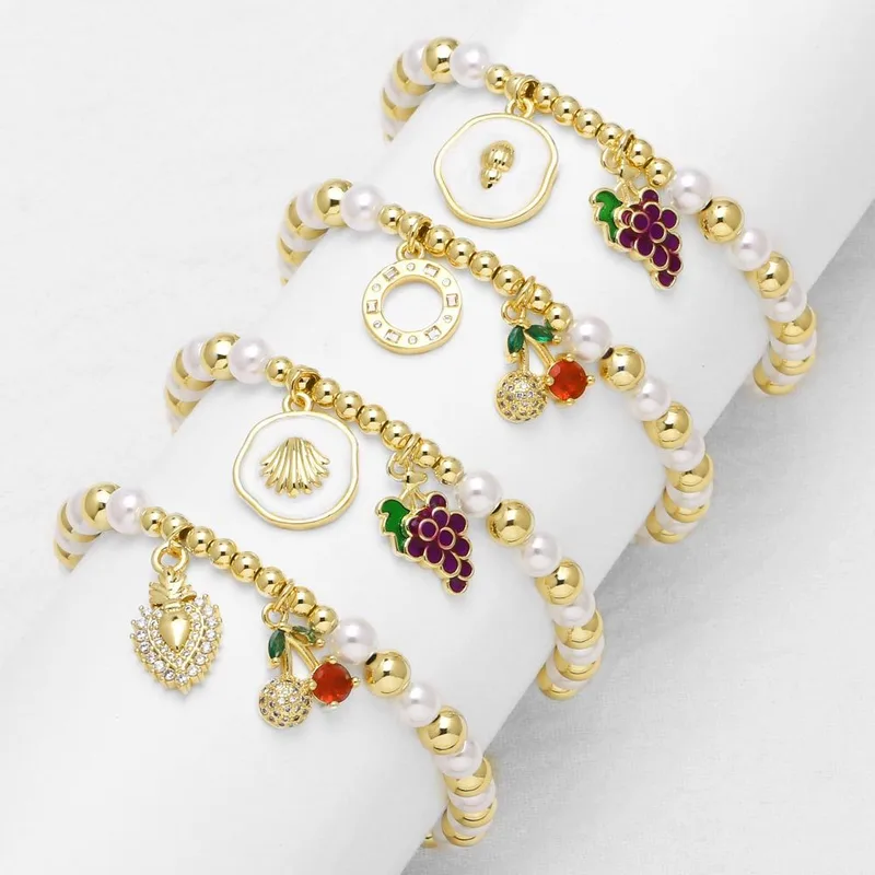 AS jewelry love fruit pendant bracelet female gold-plated grape cherry bracelet hand jewelry brc57