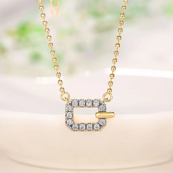  Fashion OL simple necklace geometric hollow design pendant light luxury daily versatile bead chain necklace
