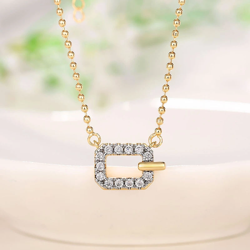  Fashion OL simple necklace geometric hollow design pendant light luxury daily versatile bead chain necklace
