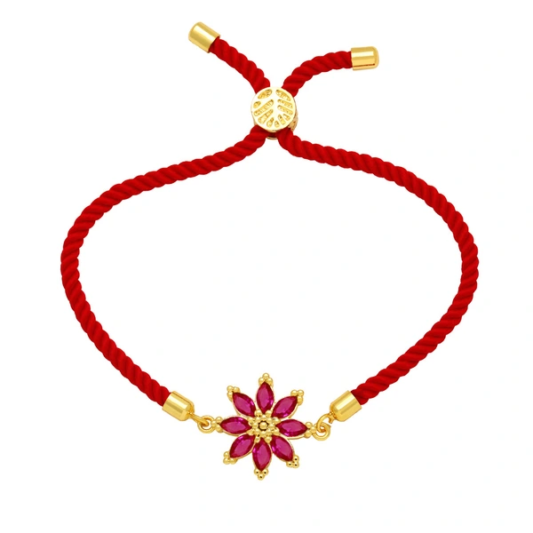 Hot selling zircon flower bracelet women's simple niche design personality adjustable red rope bracelet brk21