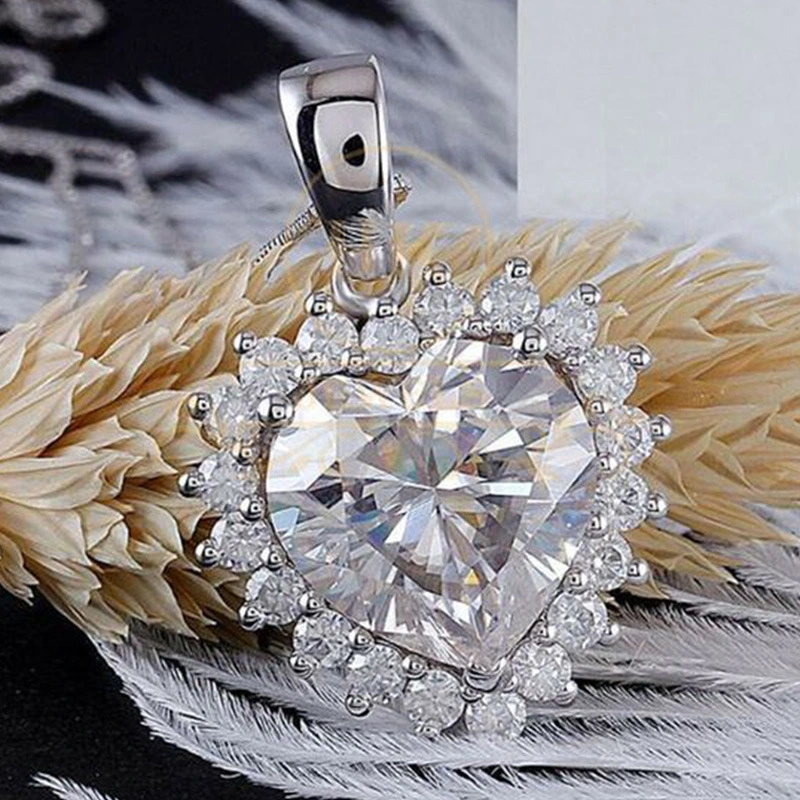 New jewelry luxury ocean heart zircon pendant necklace fashionable women's love necklace