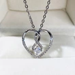 Korean style necklace simple shining heart-shaped zircon pendant clavicle chain Valentine's Day gift for girlfriend