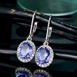 European and American new earrings shiny blue zircon long earrings charming ladies wedding party earrings wholesale
