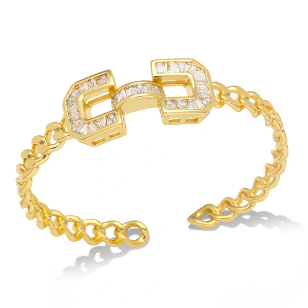 European and American jewelry geometric colored zircon bracelet light luxury temperament high-end bracelet niche hand jewelry brh60