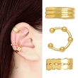 European and American hip-hop punk metal ear clips for women C-shaped ear bone clip earrings fashionable personality cold style jewelry ers42