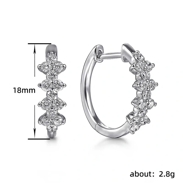New imitation moissanite earrings European and American fashion popular copper inlaid zircon earrings WISH hot selling