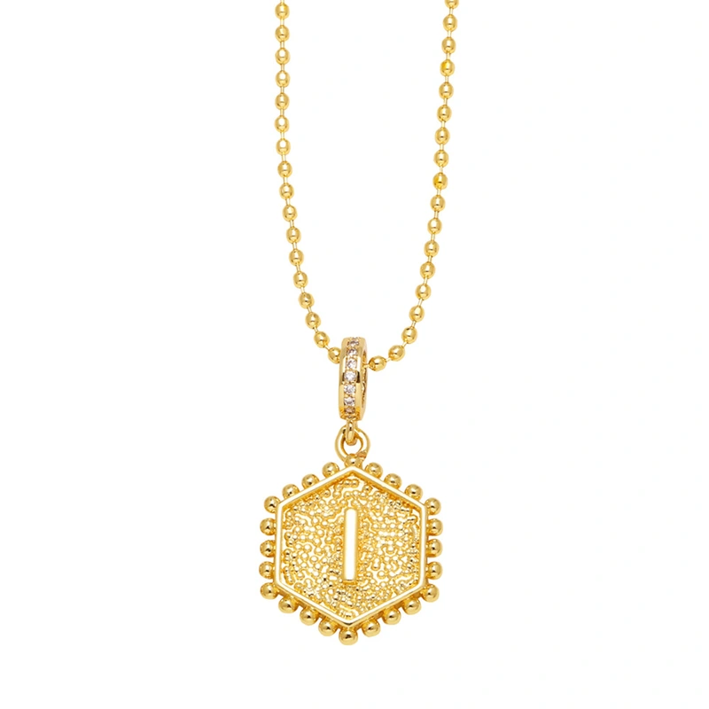 AS jewelry European and American hexagonal heart 26 English letters necklace clavicle necklace nkb296 necklace