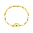 Clearance gold pearl beaded woven devil eye bracelet oil drip eye bracelet bre81