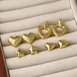 AS jewelry Europe and the United States hot selling smooth love heart-shaped earrings female gold-plated five-pointed star earrings earrings era105