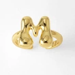AS jewelry smooth 26 English letters ring female copper plated real gold open ring rih04