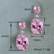 Pink inlaid zircon earrings for women fashion floral stylish exquisite earrings exquisite popular popular jewelry