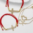 AS jewelry European and American micro-inlaid zircon cross bracelet love heart gold-plated bracelet female brc73