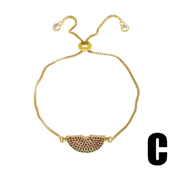 AS jewelry hot selling Trojan horse pendant bracelet micro inlaid colored zircon watermelon bracelet hand jewelry brc25