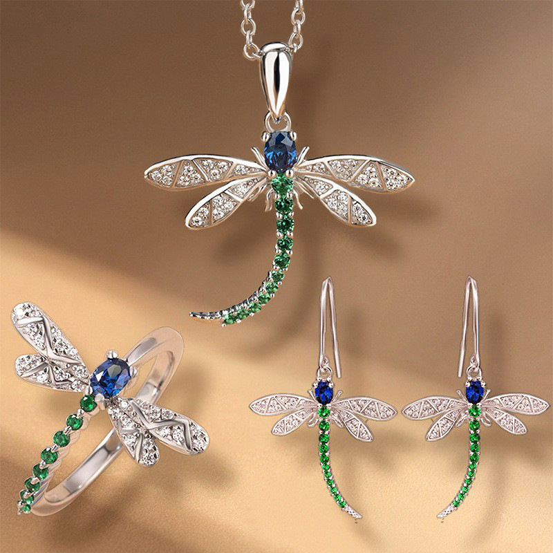 Hot selling small fresh earrings for women dragonfly pastoral style earrings holiday style niche design jewelry