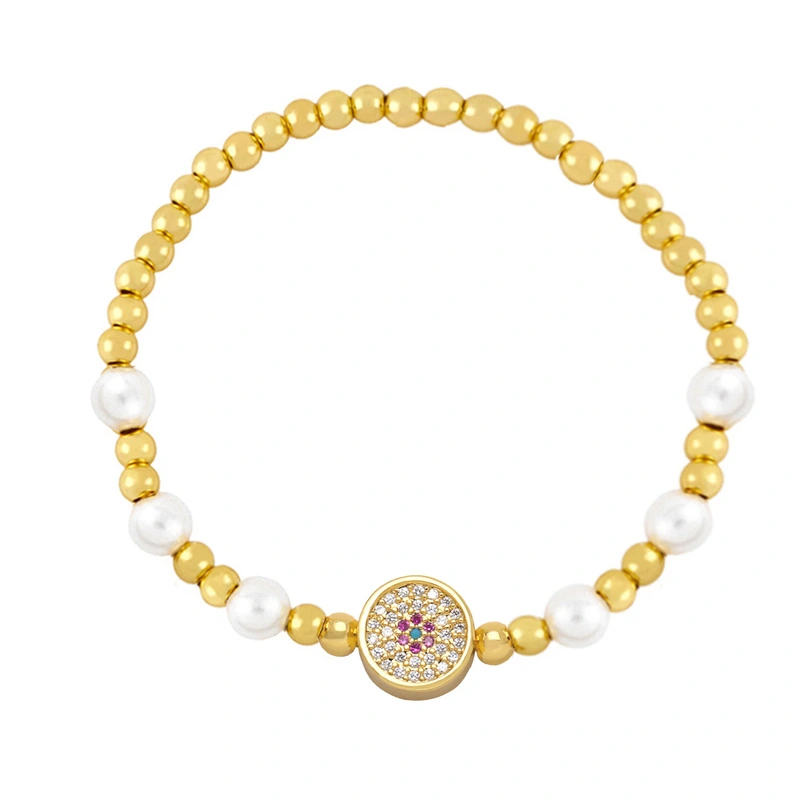 Clearance European and American new jewelry elastic rope round bead pearl bracelet female niche sense bracelet brh21