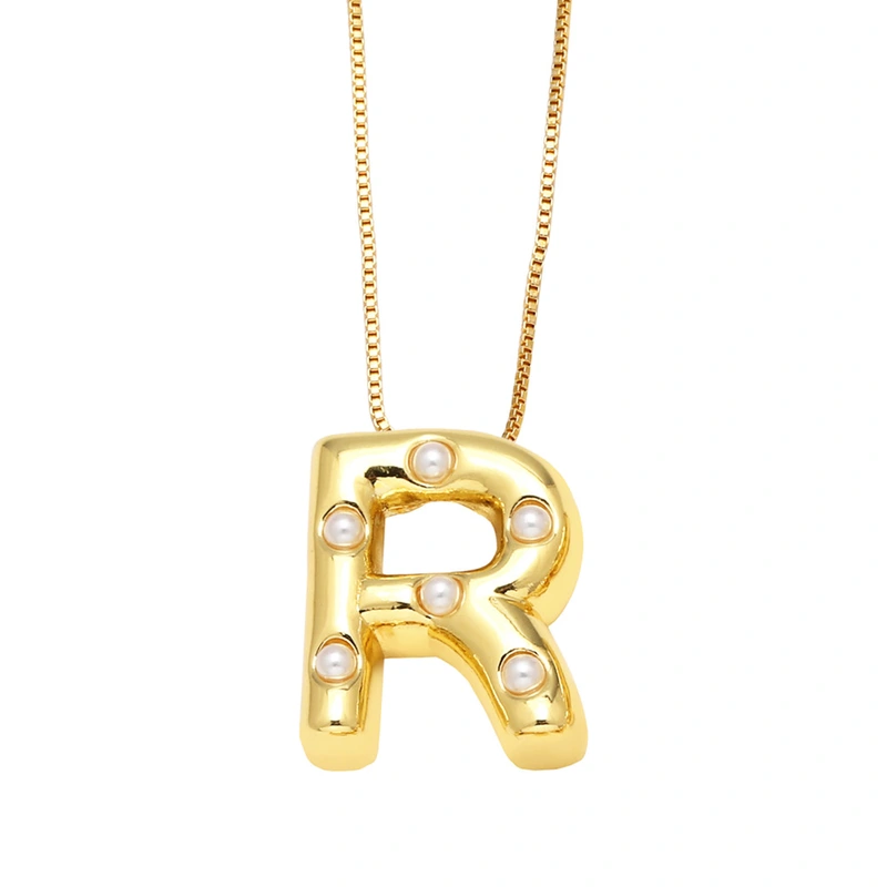 AS jewelry European and American 26 English letters pendant necklace female pearl gold-plated clavicle chain nka058