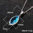 Ruili Magazine Style European and American Aquamarine Topaz Marquise Pendant Necklace Copper with Zircon Clavicle Chain