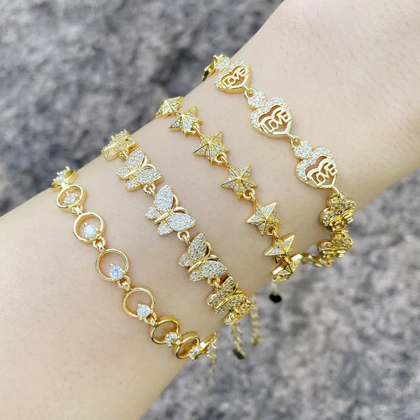 Diamond butterfly bracelet for women European and American super fairy girl diamond bracelet personality internet celebrity fashion jewelry brg01