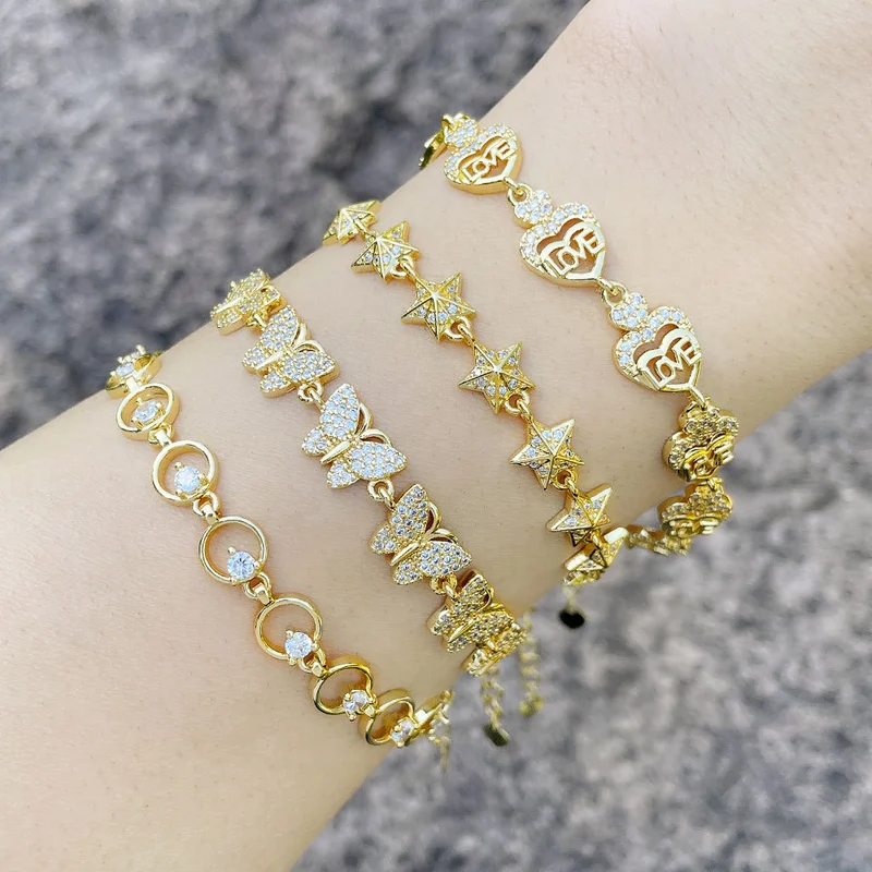 Diamond butterfly bracelet for women European and American super fairy girl diamond bracelet personality internet celebrity fashion jewelry brg01