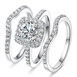 Bridal light luxury style three-piece ring set fashionable and elegant wedding accessories hot selling hot items
