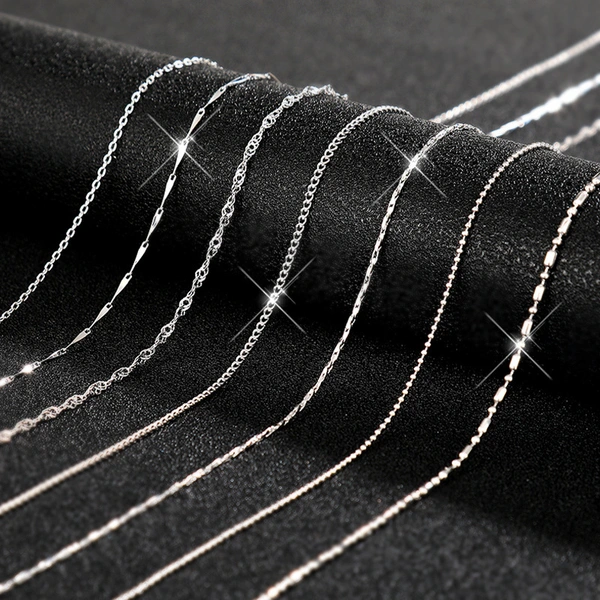 European and American fashion box chain cross chain water wave chain snake bone chain melon seed chain lip chain accessories female clavicle chain