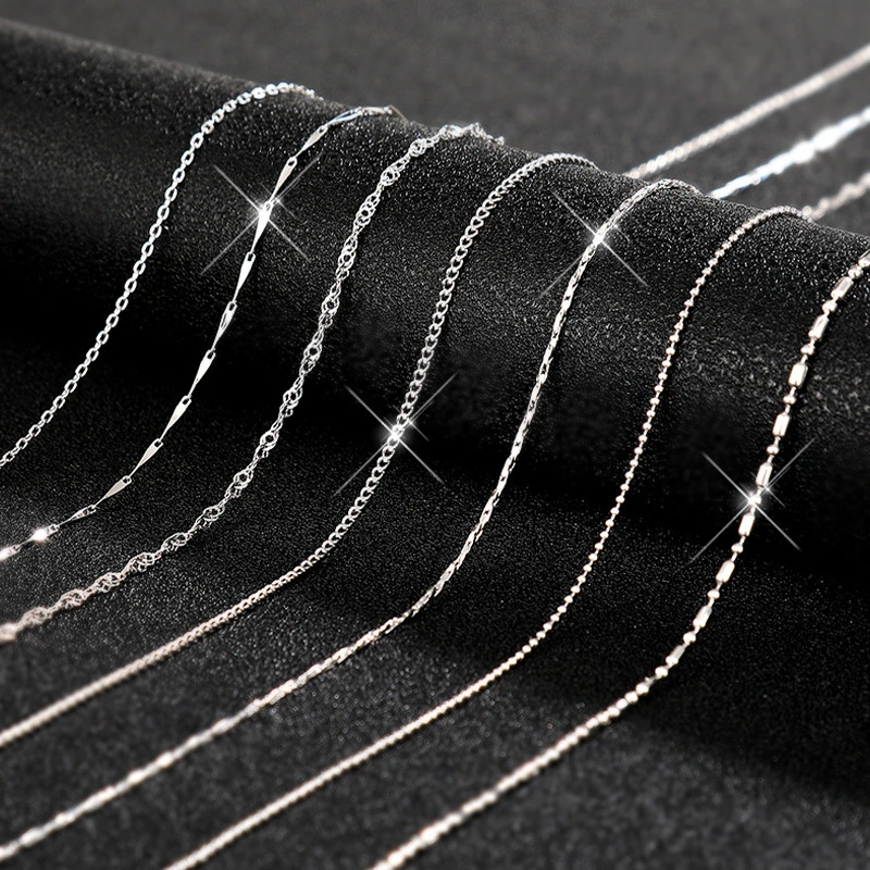 European and American fashion box chain cross chain water wave chain snake bone chain melon seed chain lip chain accessories female clavicle chain