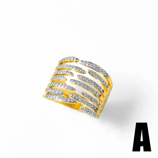 AS jewelry copper plated 18k gold snowflake adjustable ring female irregular ring rir27ring