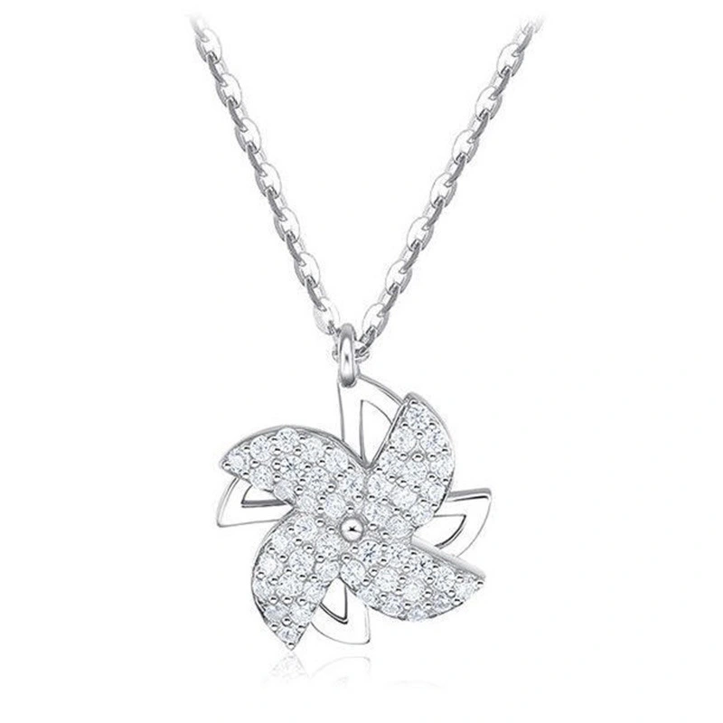 Live streaming accessories hot style rotatable windmill necklace female niche clavicle chain pendant