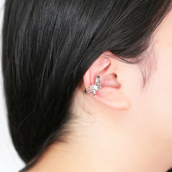 AS jewelry supply hot selling butterfly ear bone clip gold-plated zircon C-shaped earrings earrings for women era067