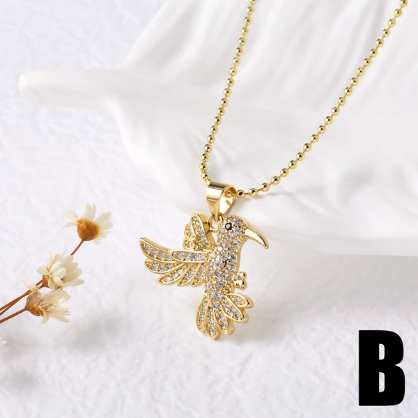 AS jewelry Europe and the United States hot selling copper plated 18k gold bird pendant necklace clavicle chain nkb016 necklace