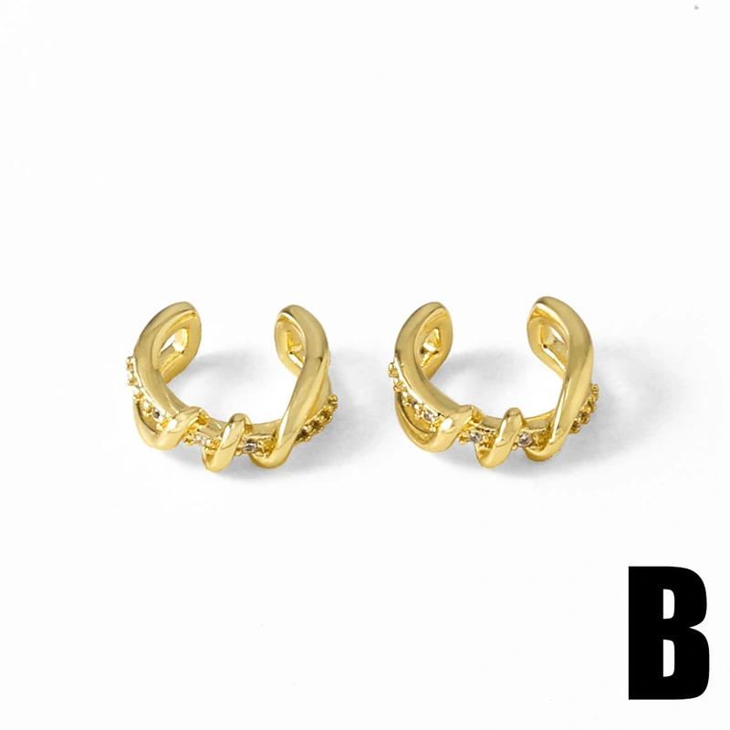 AS jewelry new double-layer ear bone clip 18k gold plated earrings ers08 earrings