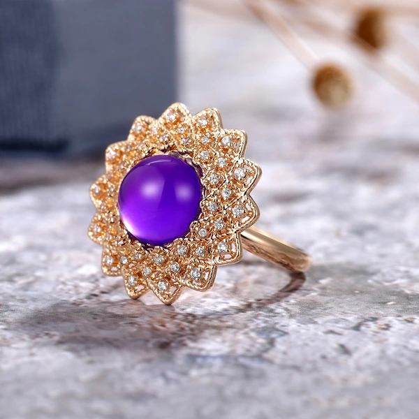 New product recommendation: luxury high-end flower zircon ring female exquisite Valentine's Day gift ring