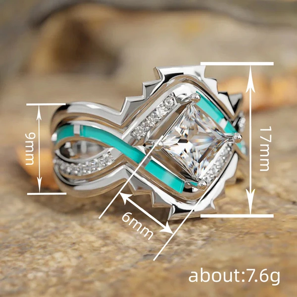  Factory direct sales of new three-piece ring sets with a futuristic, sweet, cool, and geometric feel.