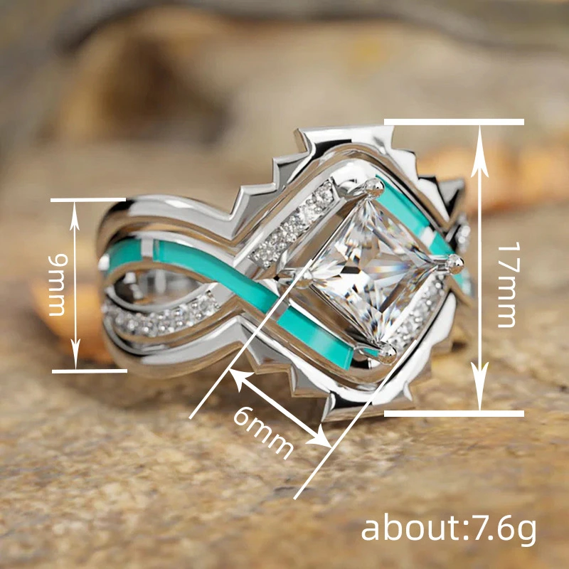  Factory direct sales of new three-piece ring sets with a futuristic, sweet, cool, and geometric feel.