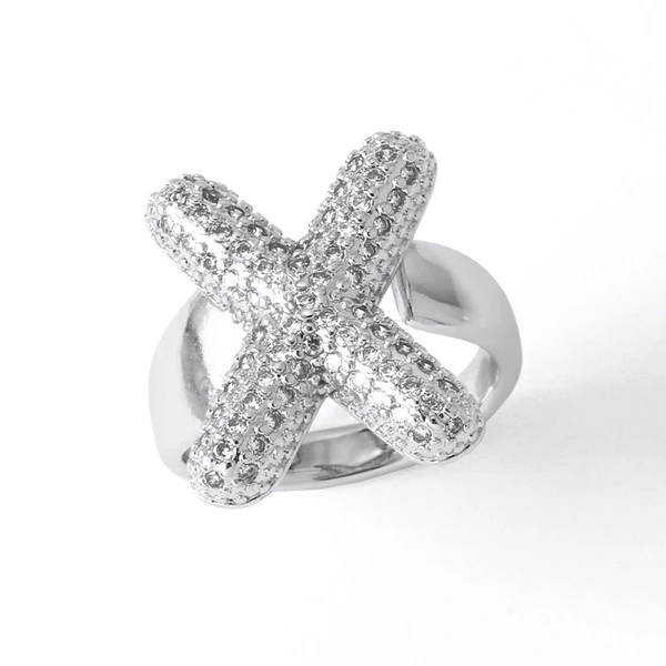 Jewelry Europe and the United States hot selling 26 English letter ring gold-plated full zircon fat letter ring rih91