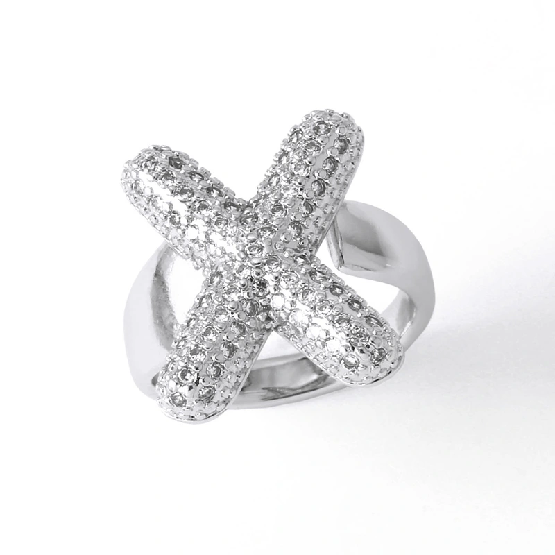 Jewelry Europe and the United States hot selling 26 English letter ring gold-plated full zircon fat letter ring rih91